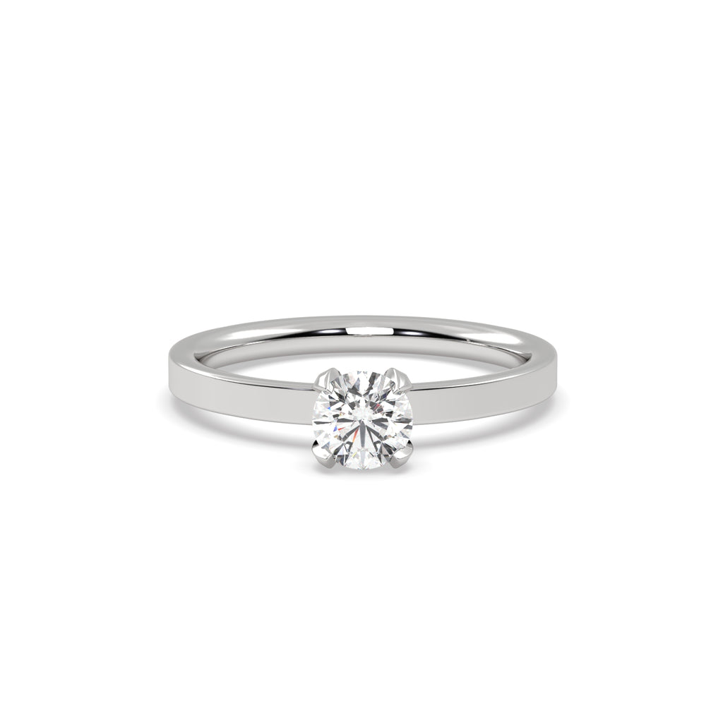 0.50ct Round Diamond Engagement Ring in 18k White Gold