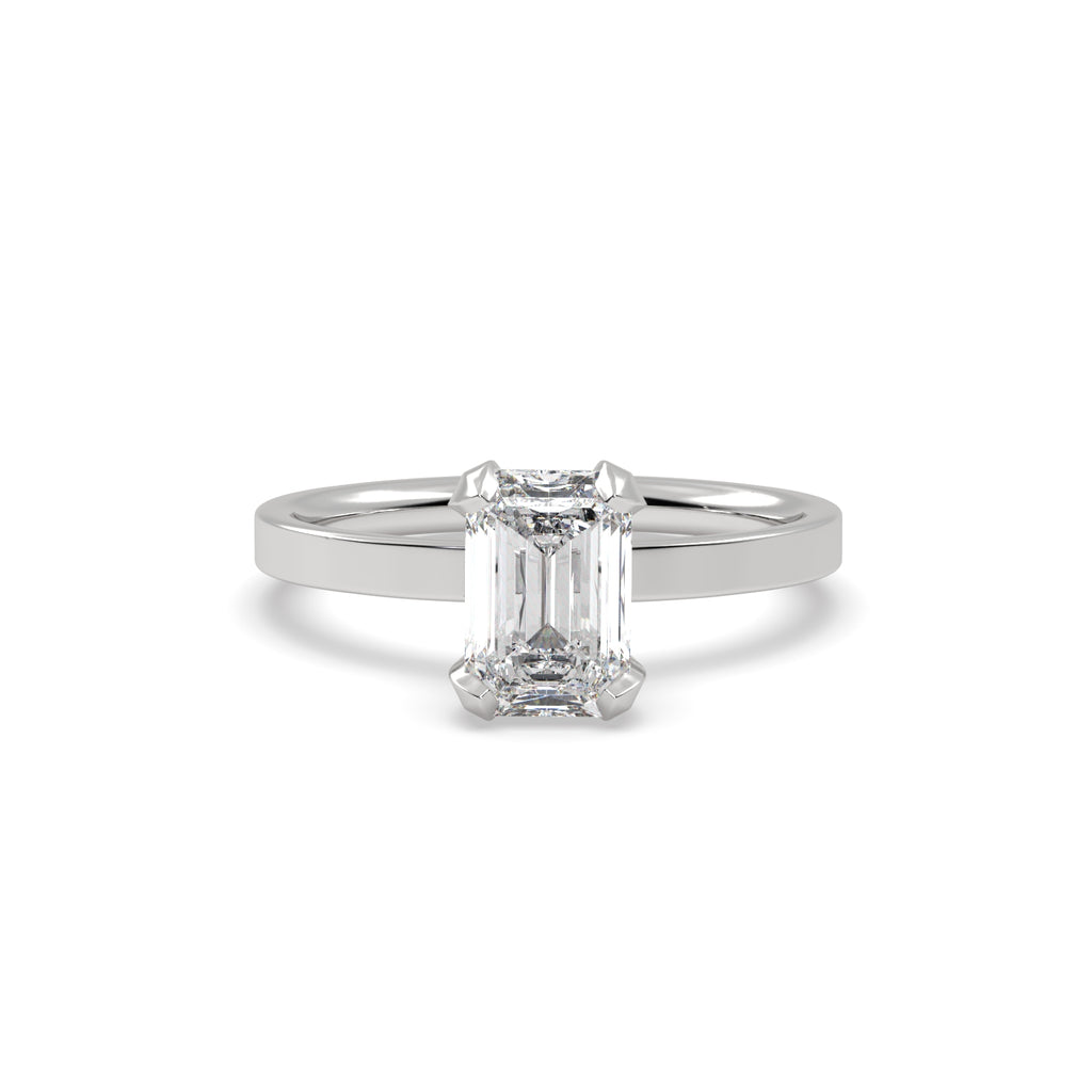 1.50ct Emerald Cut Diamond Engagement Ring in 18k White Gold