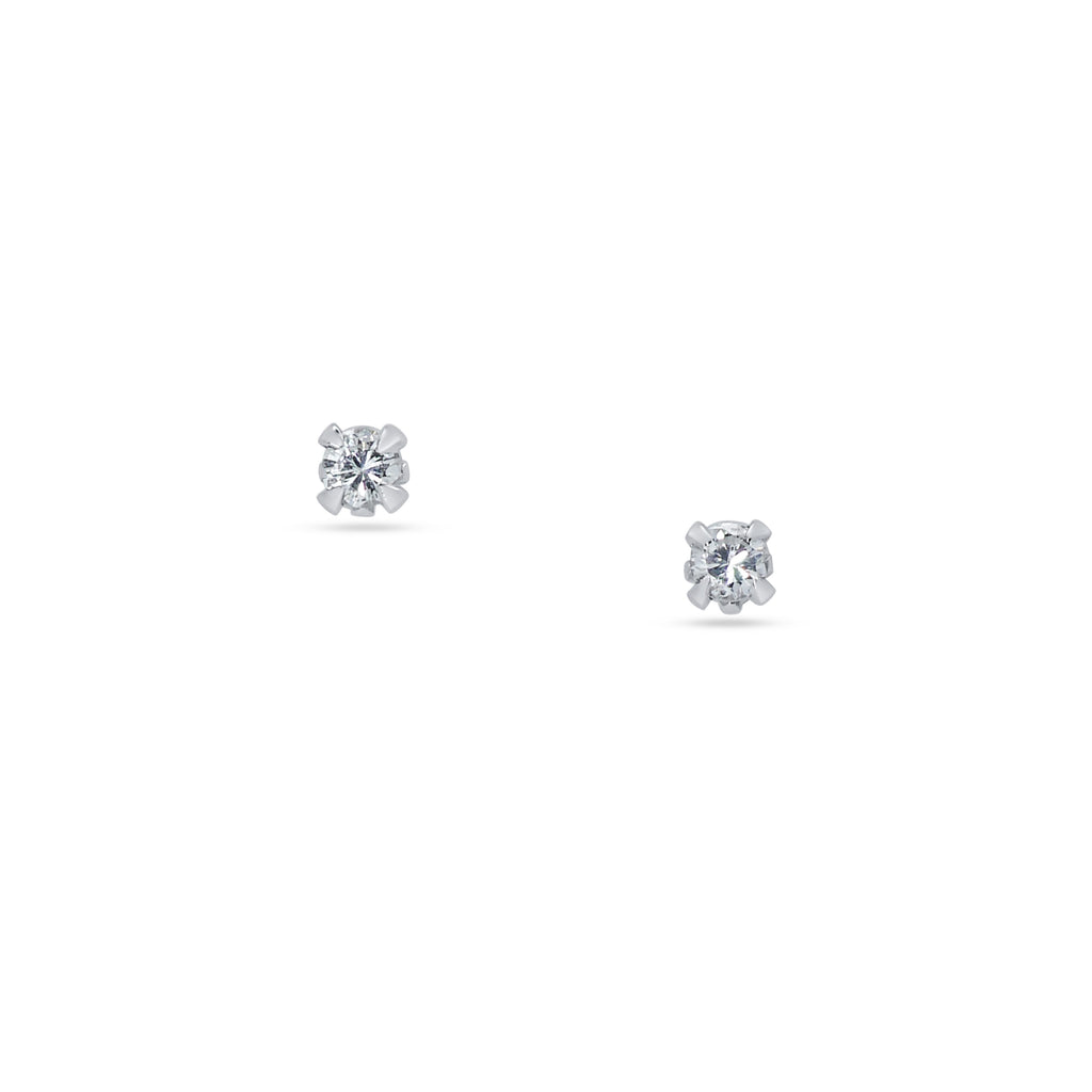 Stud Earrings: Round Diamond Studs in 18k White Gold