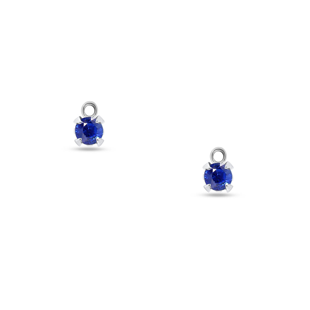 Jewellery Charms: Royal Blue Sapphire Charms in 18k White Gold